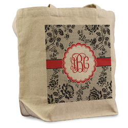 Black Lace Reusable Cotton Grocery Bag (Personalized)