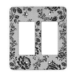 Black Lace Rocker Style Light Switch Cover - Two Switch
