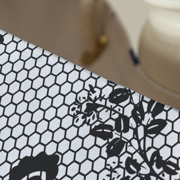 Black Lace Large Rope Tote - Close Up View