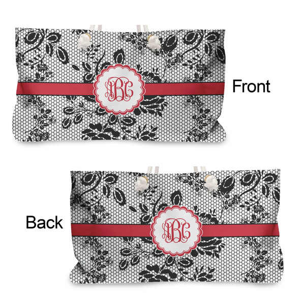 Black Lace Large Rope Tote - From & Back View