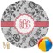 Black Lace Round Beach Towel (Personalized)