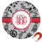 Black Lace Round Car Magnet - 10" (Personalized)