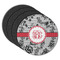 Black Lace Round Rubber Backed Coasters - Set of 4 (Personalized)