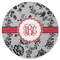 Black Lace Round Rubber Backed Coaster (Personalized)