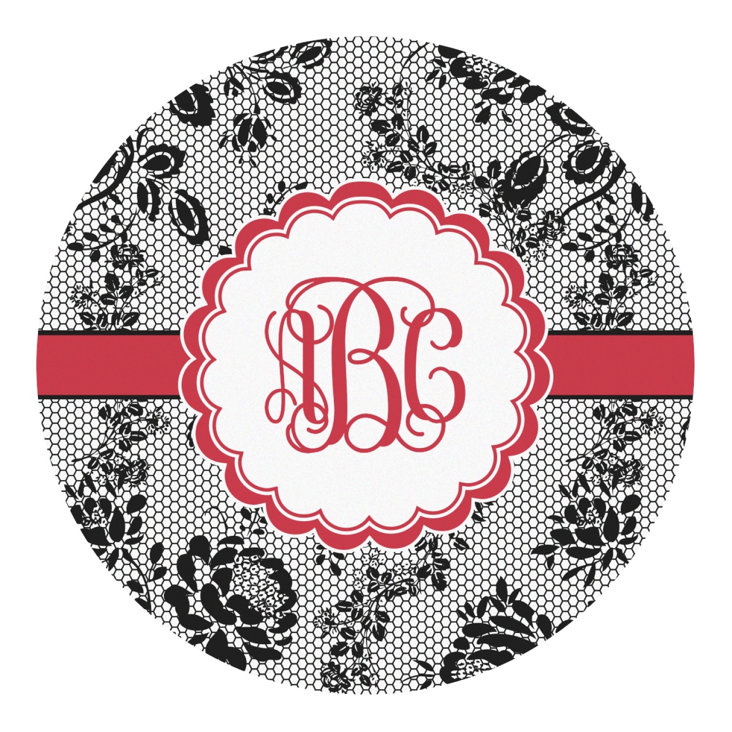 Black Lace Round Decal Medium (Personalized) YouCustomizeIt