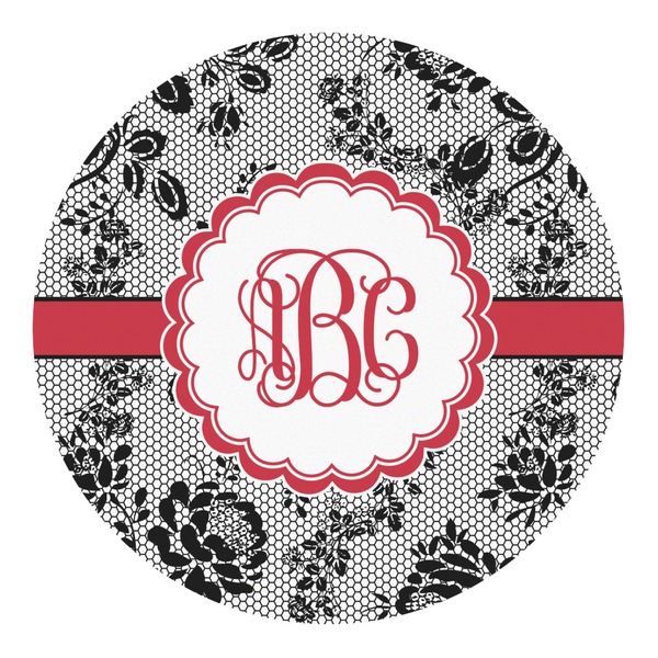 Custom Black Lace Round Decal - Large (Personalized)