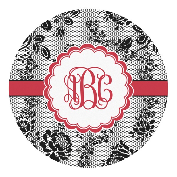 Custom Black Lace Round Decal - XLarge (Personalized)