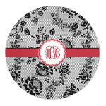 Black Lace 5' Round Indoor Area Rug (Personalized)