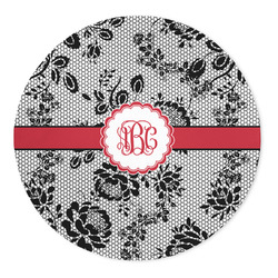 Black Lace 5' Round Indoor Area Rug (Personalized)