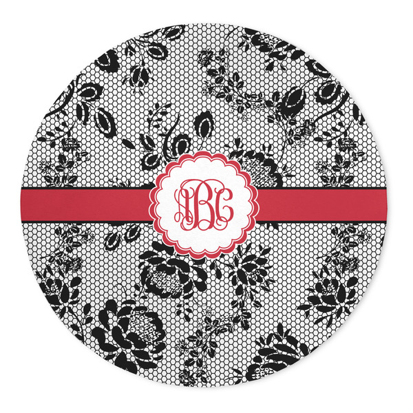 Custom Black Lace 5' Round Indoor Area Rug (Personalized)