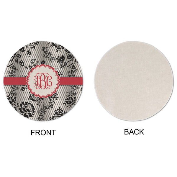 Black Lace Round Linen Placemats - APPROVAL (single sided)