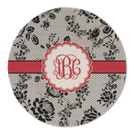 Black Lace Round Linen Placemat (Personalized)