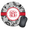 Black Lace Round Mouse Pad