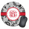 Black Lace Round Mouse Pad (Personalized)