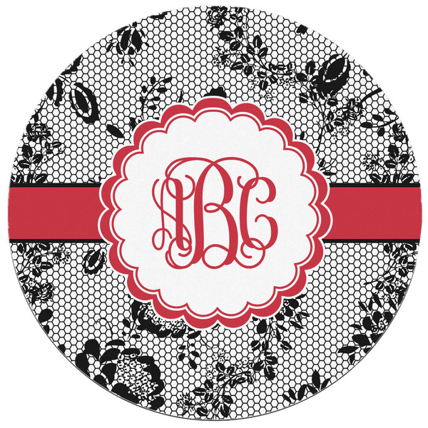 Black Lace Round Mousepad - APPROVAL