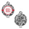 Black Lace Round Pet Tag - Front & Back