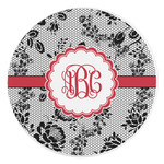 Black Lace Round Stone Trivet (Personalized)