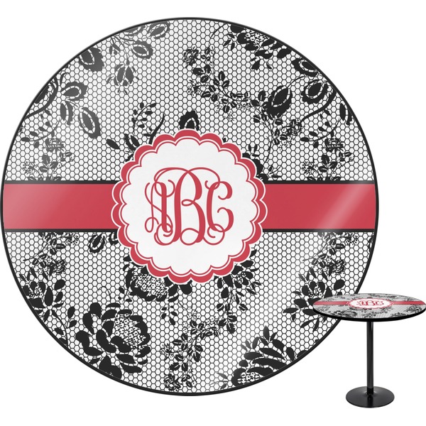 Custom Black Lace Round Table (Personalized)