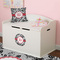 Black Lace Round Wall Decal on Toy Chest