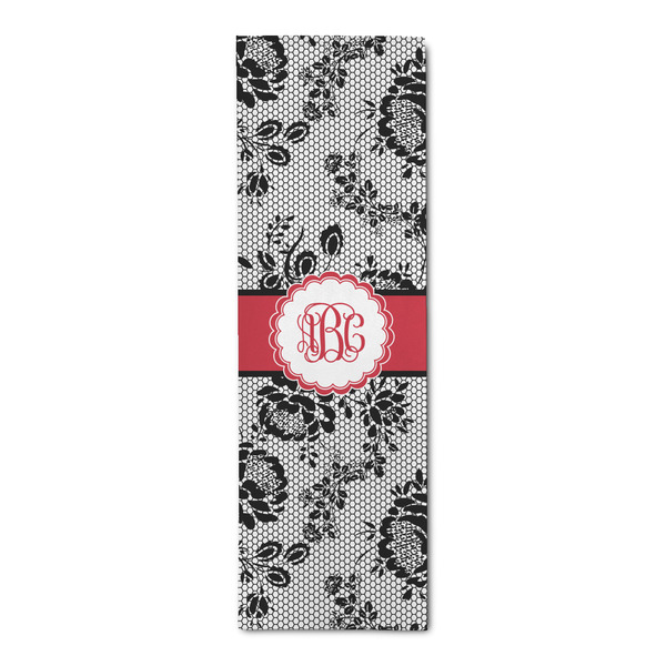 Custom Black Lace Runner Rug - 2.5'x8' w/ Monograms
