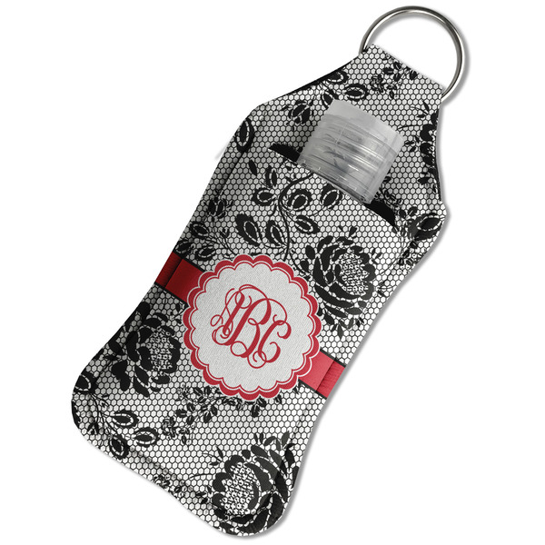 Black Lace Sanitizer Holder Keychain - Large in Case