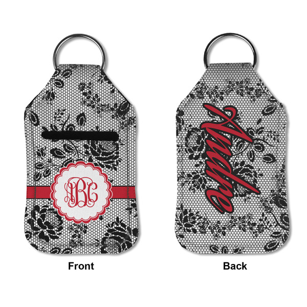 Black Lace Sanitizer Holder Keychain - Small APPROVAL (Flat)