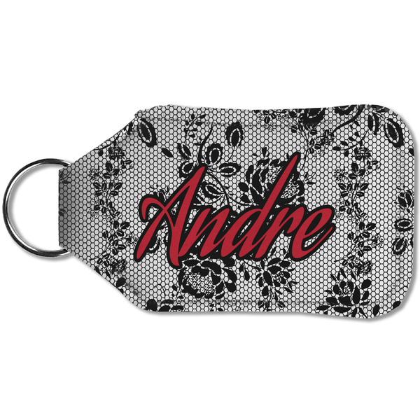 Black Lace Sanitizer Holder Keychain - Small (Back)