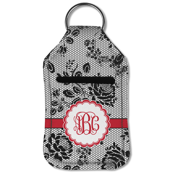 Black Lace Sanitizer Holder Keychain - Small (Front Flat)