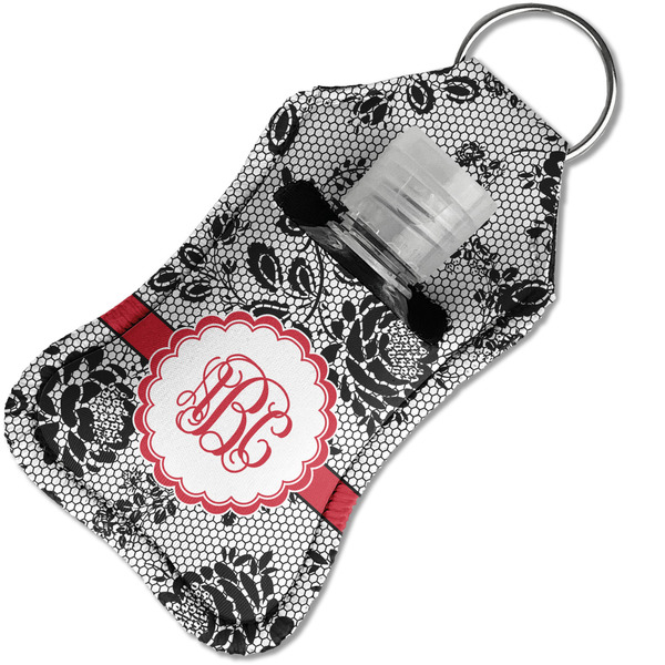 Black Lace Sanitizer Holder Keychain - Small in Case