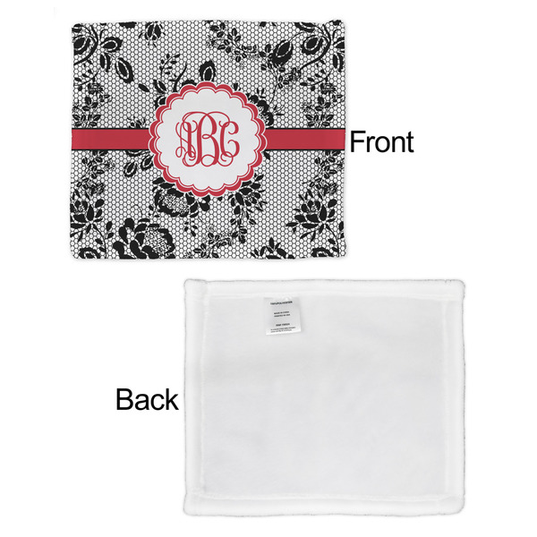 Black Lace Security Blanket - Front & White Back View