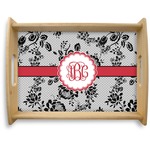 Black Lace Natural Wooden Tray - Large (Personalized)