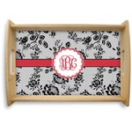 Black Lace Natural Wooden Tray - Small (Personalized)