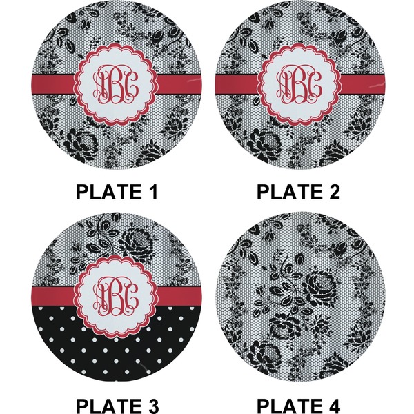 Black Lace Set of Appetizer / Dessert Plates (Approval)
