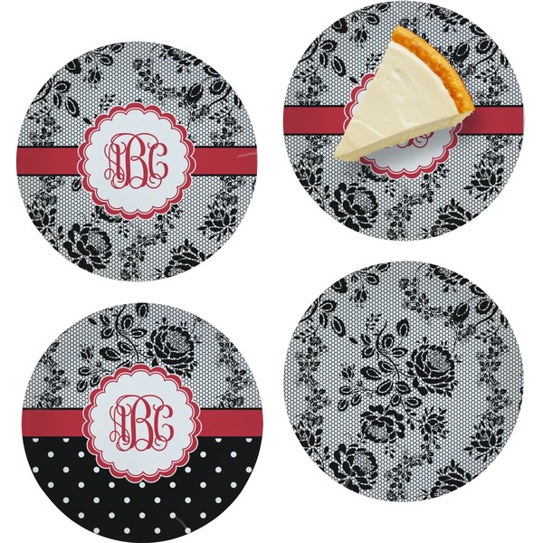 Black Lace Set of Appetizer / Dessert Plates
