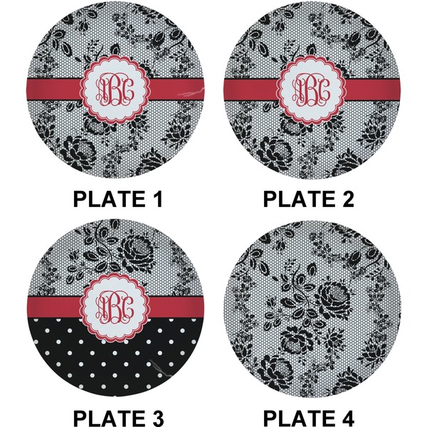 Black Lace Set of Lunch / Dinner Plates (Approval)