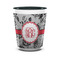 Black Lace Ceramic Shot Glass - 1.5 oz - Two Tone - Set of 4 (Personalized)