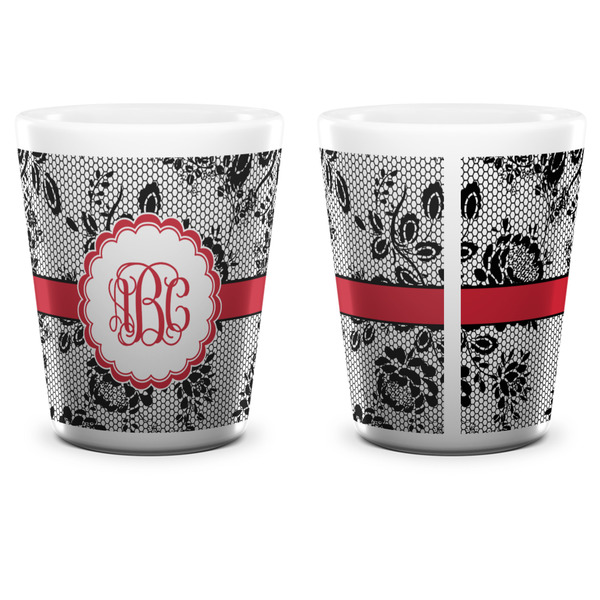 Black Lace Shot Glass - White - APPROVAL