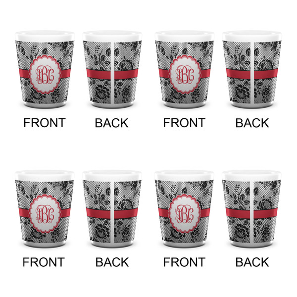 Black Lace Shot Glass - White - Set of 4 - APPROVAL