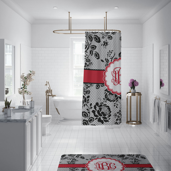 Black Lace Shower Curtain - 70"x83"
