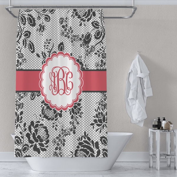 Black Lace Shower Curtain Lifestyle