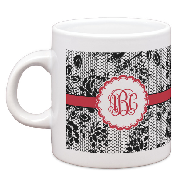 Black Lace Single Shot Espresso Cup - Single Front