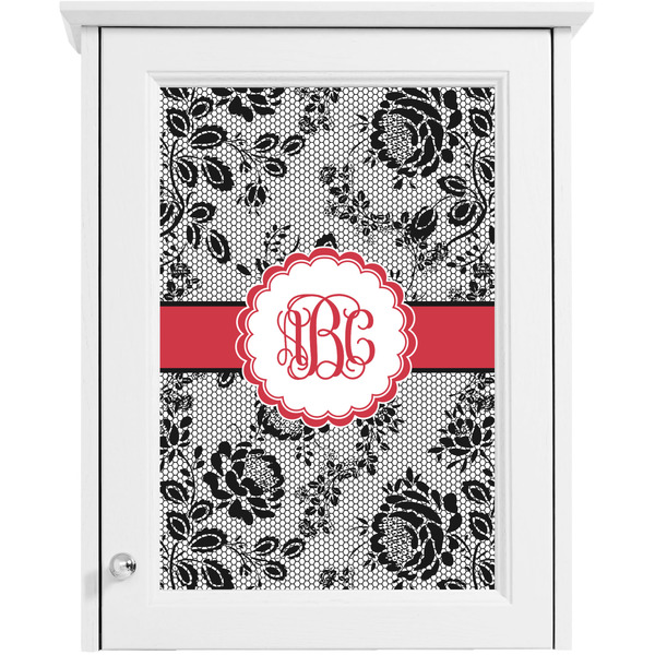 Black Lace Single White Cabinet Decal