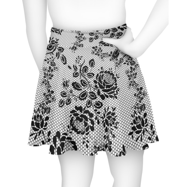 Black Lace Skater Skirt - Back