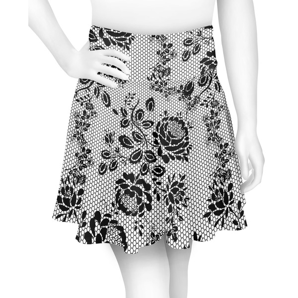 Custom Black Lace Skater Skirt - Large