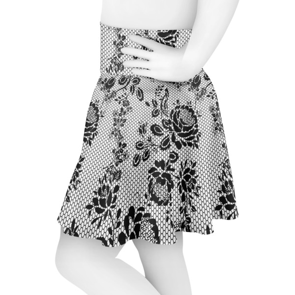 Black Lace Skater Skirt - Side
