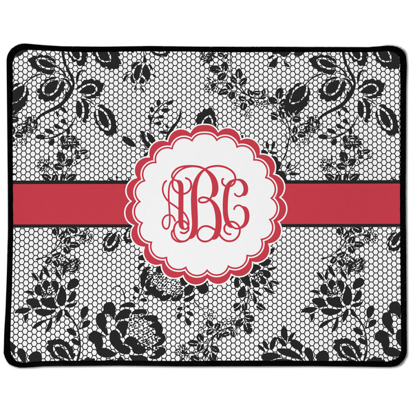 Custom Black Lace Large Gaming Mouse Pad - 12.5" x 10" (Personalized)