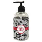 Black Lace Plastic Soap / Lotion Dispenser (8 oz - Small - Black) (Personalized)