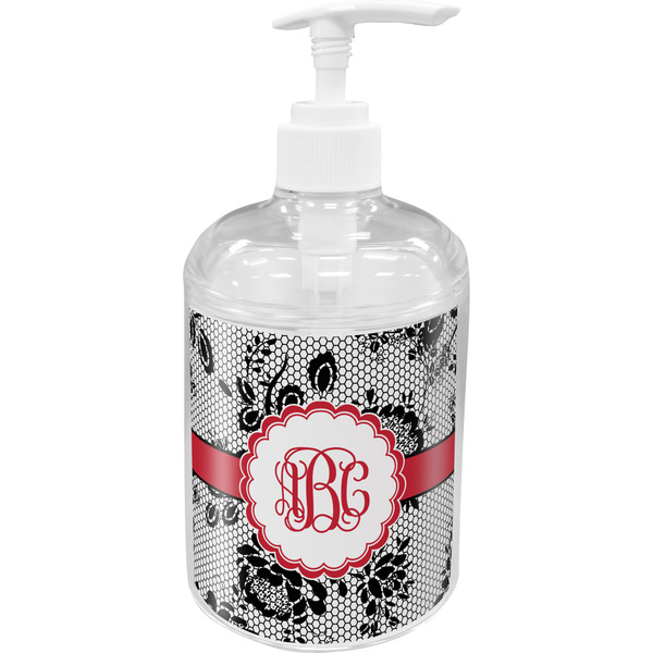 Custom Black Lace Acrylic Soap & Lotion Bottle (Personalized)