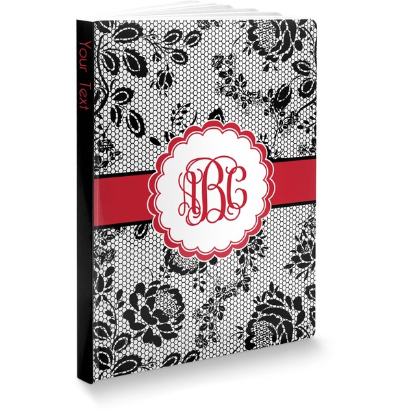 Custom Black Lace Softbound Notebook - 5.75" x 8" (Personalized)