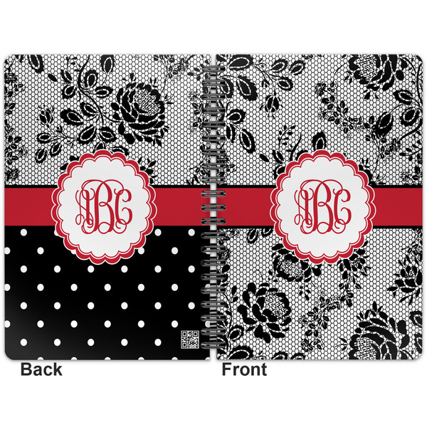 Black Lace Spiral Journal 7 x 10 - Apvl